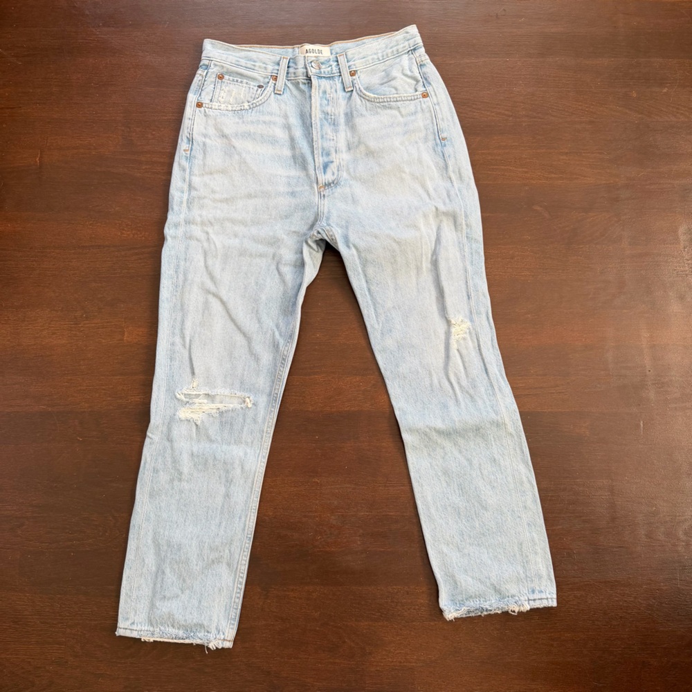 Agolde Riley High Rise Straight Crop Jeans - Picture 2 of 7
